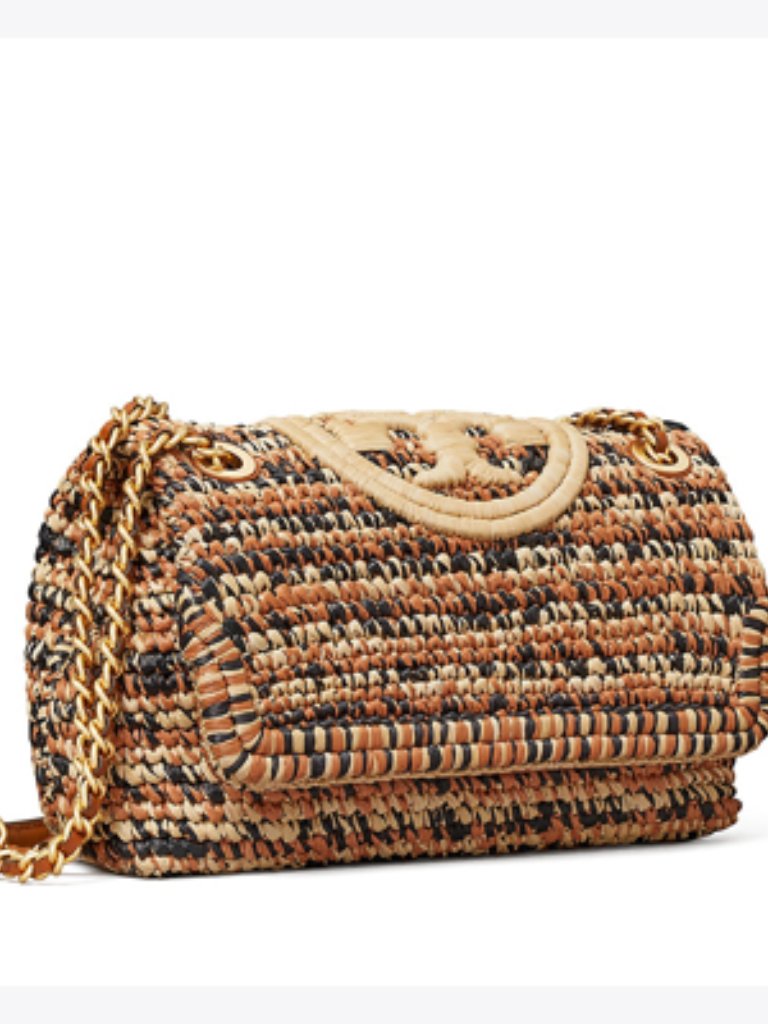 Tory Burch Fleming Soft Raffia Shoulder Bag